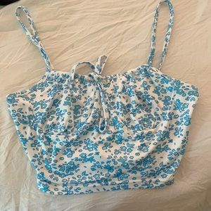 blue floral tank